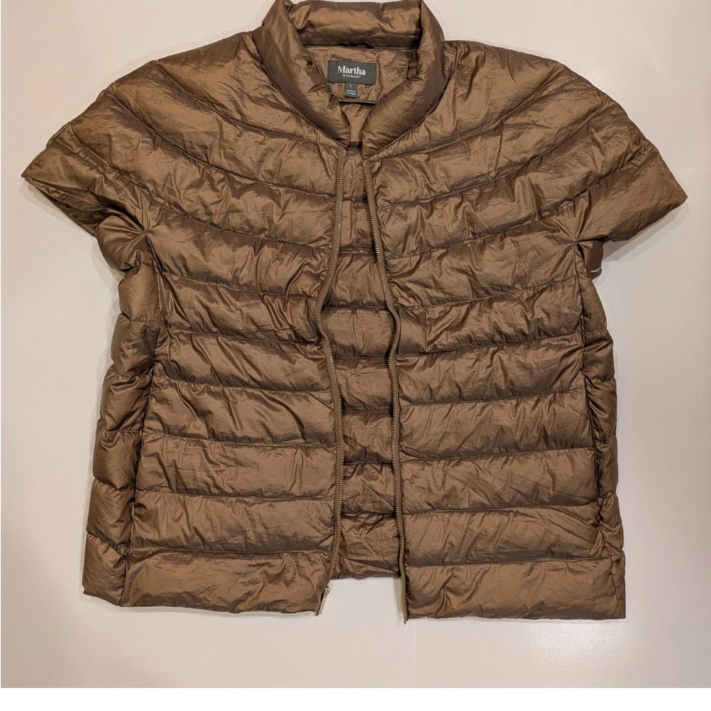Martha Stewart Chocolate Brown Short Sleeve Puffer Vest